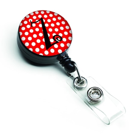 CAROLINES TREASURES Monogram Initial Z Red and Black Polka Dots Retractable Badge Reel CJ1012-ZBR